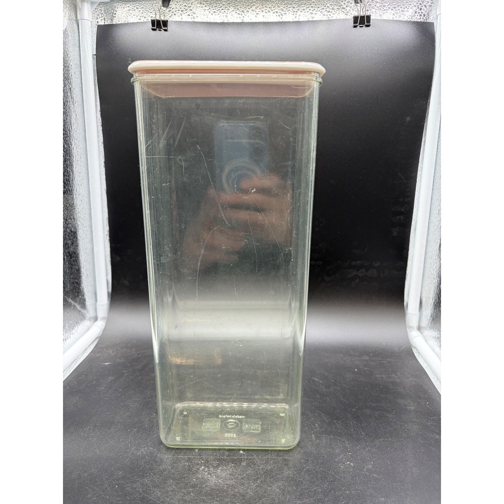 Mepal Rosti 2000ml Tall Rectangular Canister Clear Plastic Cream‎ Lid Holland